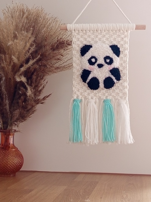 makramy Makatka makrama PANDA