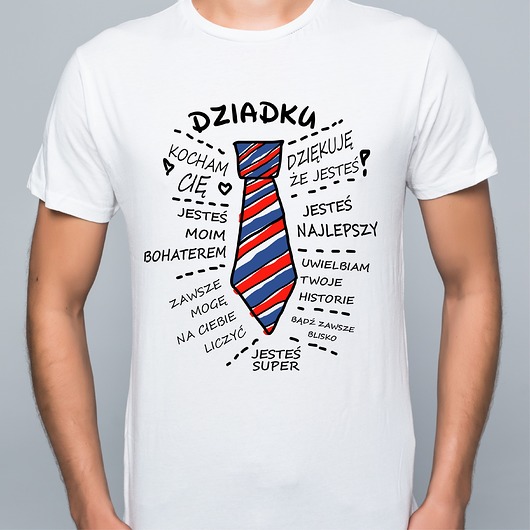 t-shirty męskie Koszulka  z nadrukiem Krawat dziadka