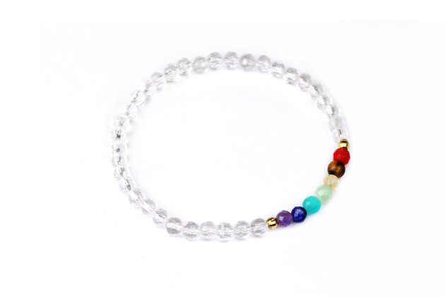 Bransoletka Czakry Kryształ Górski Brazi Druse Jewelry