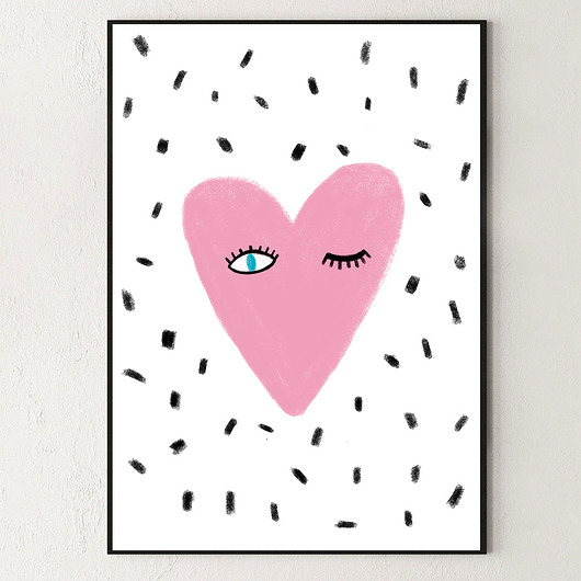 obrazy i plakaty do pokoju dziecięcego PLAKAT BIJĄCE SERDUSZKO / A3