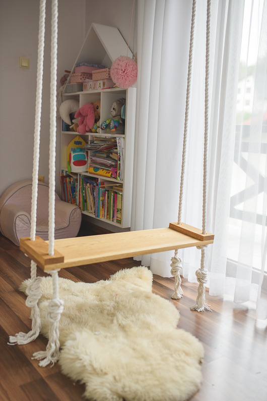 pokój dziecka - różne Huśtawka dębowa dla dzieci i dorosłych! STYL BOHO 90 x 25 cm. Prawdziwy dąb