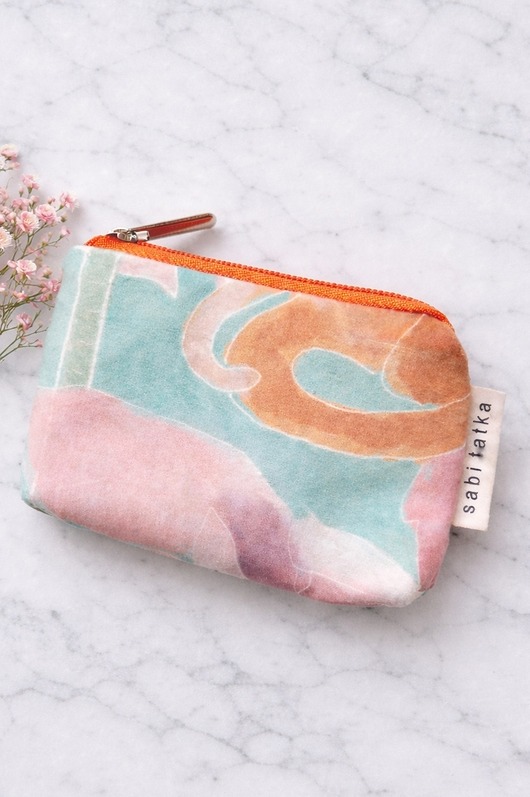 portfele damskie Welurowy portfel card holder  Akwarela