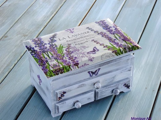 Toaletka z lusterkiem, komódka, lawenda, prezent Monique Art