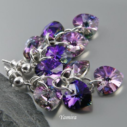 kryształ Swarovski gronka Crystal Heliotrop - kolczyki yamira