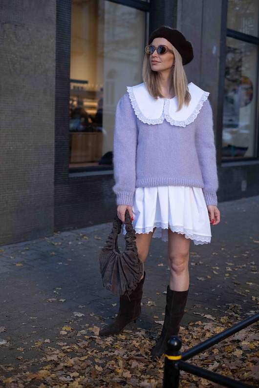 swetry damskie  Sweter Magdalena z długim rękawem, handmade  TYLKO NA ZAMÓWIENIE