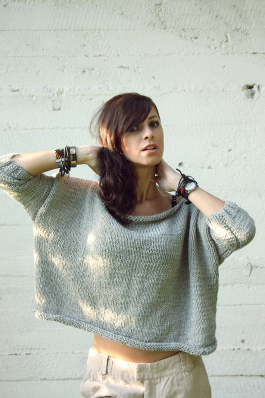 swetry damskie  Sweter oversize handmade