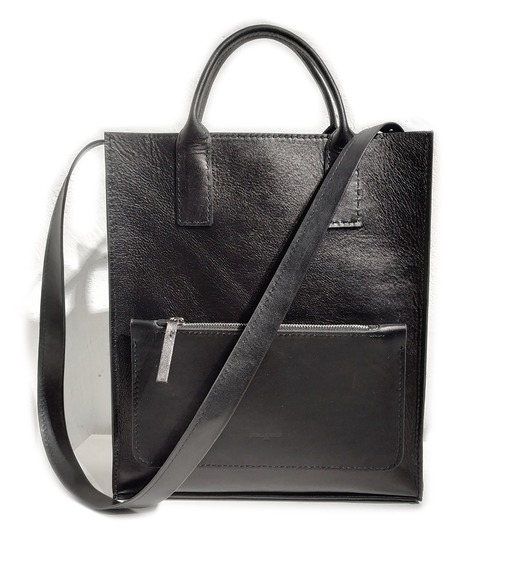 torby na ramię CUBE & office czarna skórzana torebka