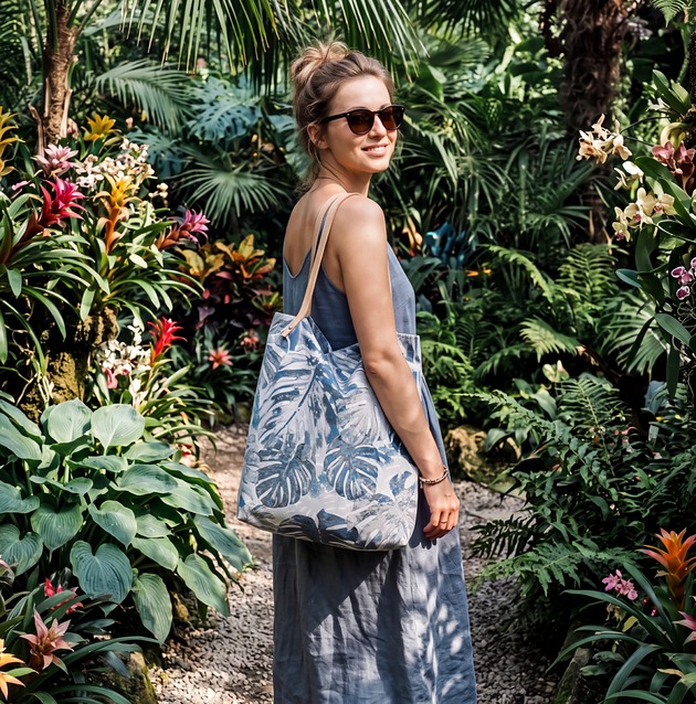 torby XXL Torba tote XXL - print, monstera