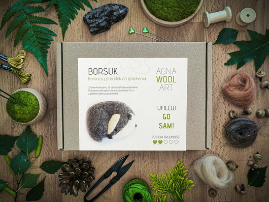 gry edukacyjne dla dzieci Zestaw kreatywny do filcowania: Borsuk. Ufilcuj go sam!