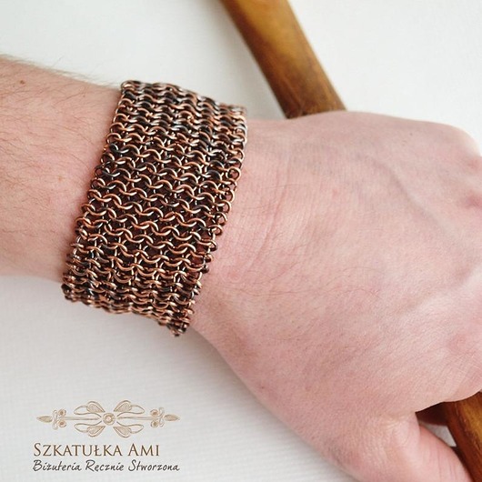 Bransoletka szeroka chainmaille Szkatulka Ami