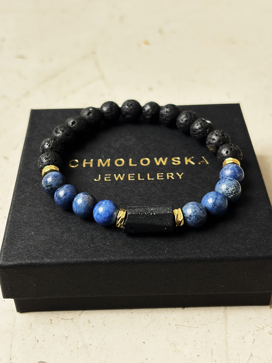 biżuteria męska Bransoletka męska Sodalit  i Turmalin