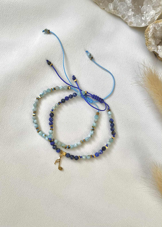 bransoletki z kamieni naturalnych Bransoletka z nutką oraz Larimar i Lapis Lazuli