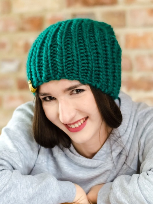 czapki damskie Zielona czapka wełniana WOOLY