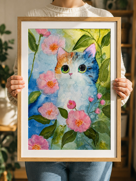 grafiki i ilustracje Kot. Print 60x90cm