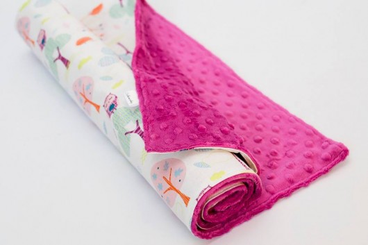 Kocyk letni, pastelowy las / RASPBERRY Cziki Monkey