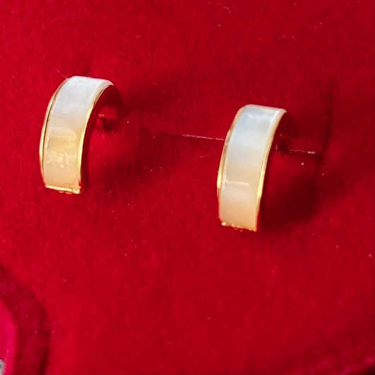 kolczyki pozłacane Kolczyki z masą perłową srebro 925 pozłacane