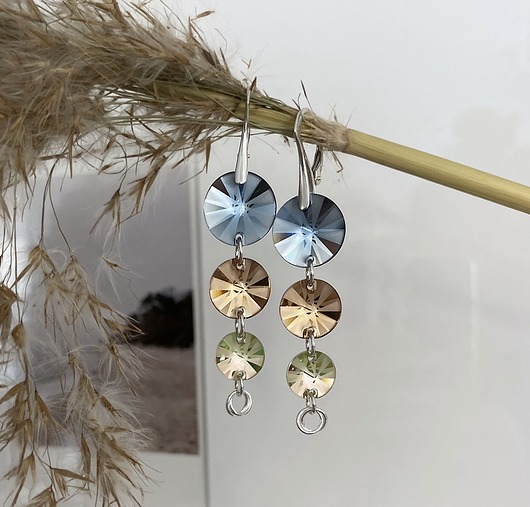 kolczyki swarovski Kolczyki srebrne-Barwy Bałtyku-Kryształy Swarovskiego