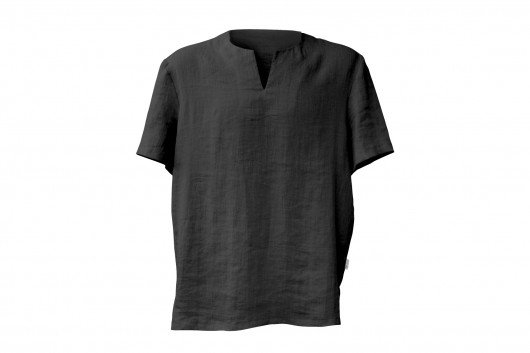 Lniany T-SHIRT czarny r. M lino