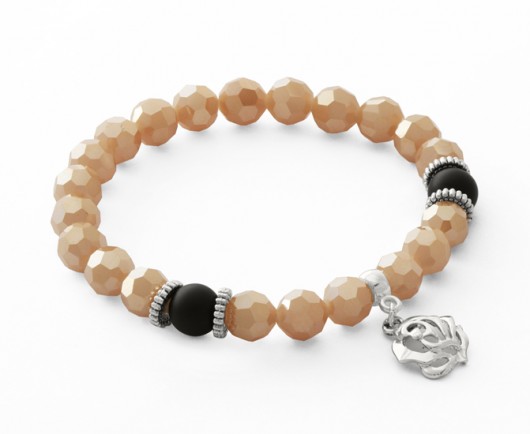 Beidge crystals & blackstone with rose. Lavoga
