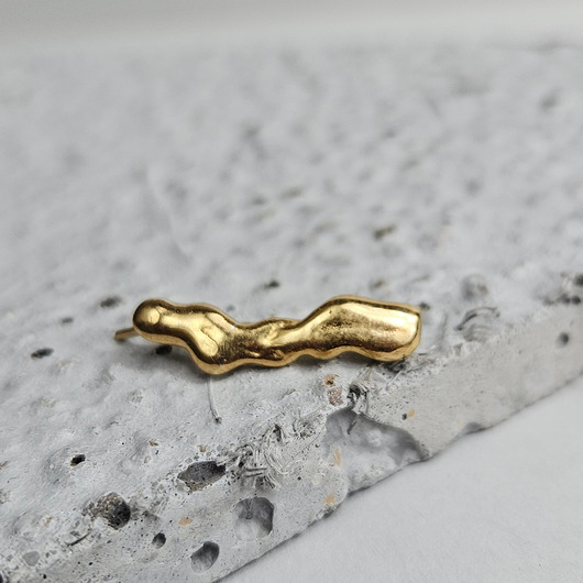 nausznice Nausznica srebrna pozłacana organiczna wsuwka