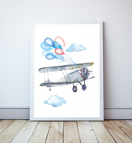 Plakat dla chłopca Samolot Wallie Studio Dekoracji