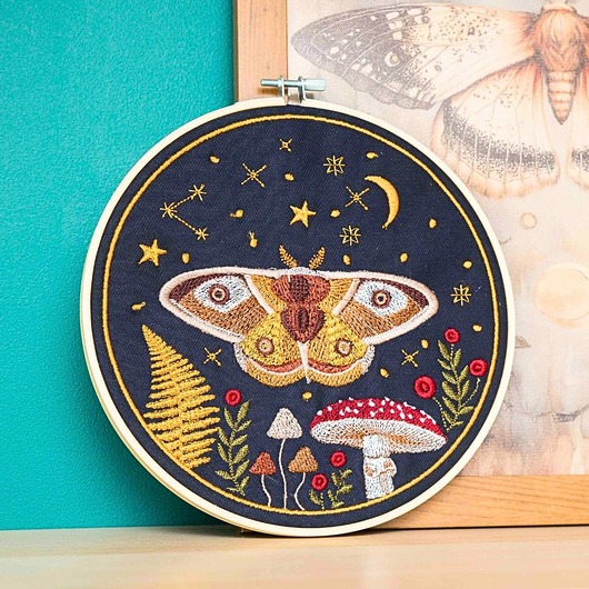Ozdoby na ścianę Magiczna ćma na nocnym niebie - granatowy