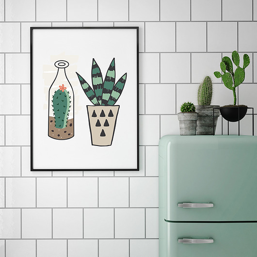 plakat. kaktus (format A3) Love Life and Forest