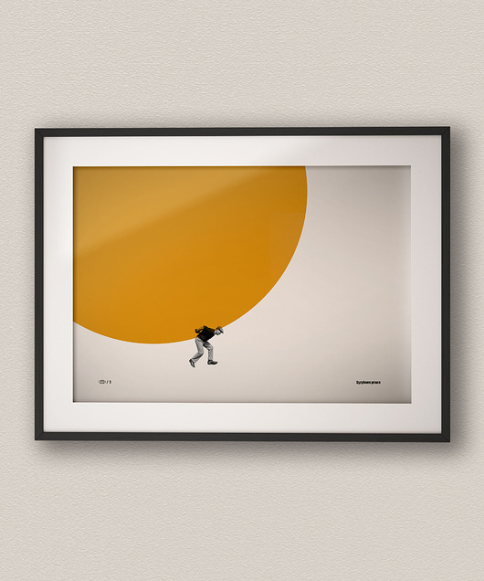 plakaty Minimalistyczny poziomy plakat Syzyfowe Prace - Kolaż Fine Art