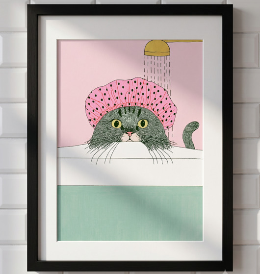 plakaty Plakat 30x40  zabawny kot plakat łazienkowy