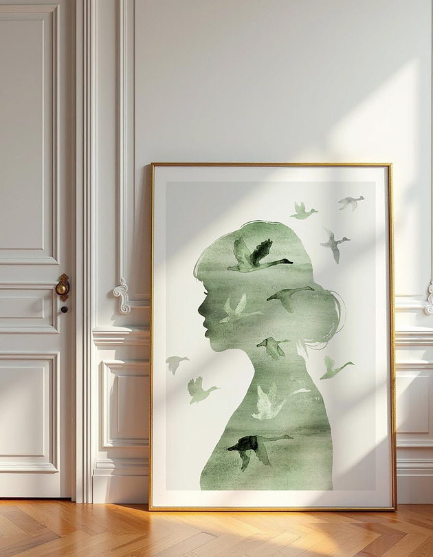 plakaty Plakat Kobieta zielona  50x70 cm