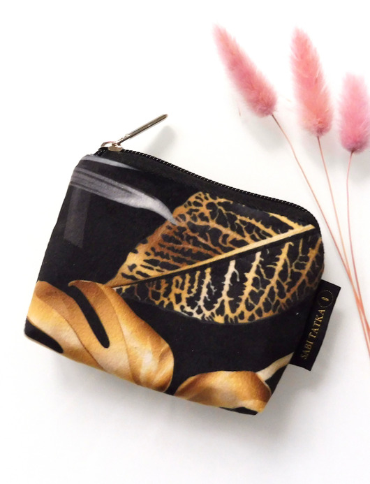 portfele damskie Portfel card holder Liście