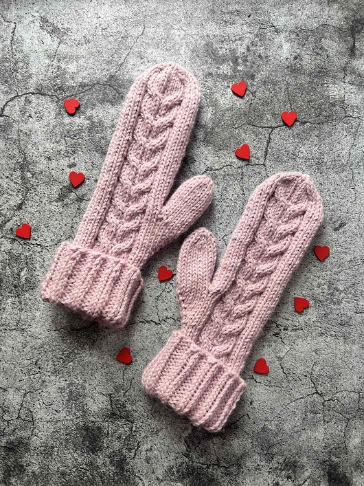 rękawiczki damskie Wełniane rękawiczki pudrowy róż
