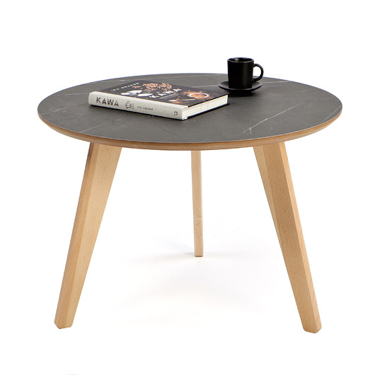stoliki kawowe Stolik kawowy okrągły ciemny MARMUR 620mm