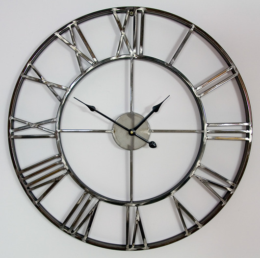 Zegar Factory 60 cm kolor stali, jak z wieży Home Design