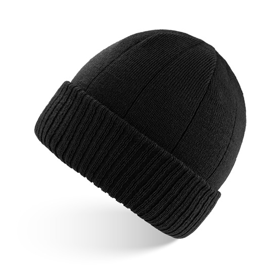 czapki i kapelusze męskie CZAPKA MĘSKA TYPU BEANIE CZARNA, ZIMOWA PAOLO PERUZZI BR-03-BL