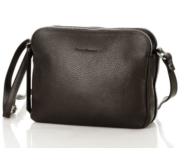 torby na ramię Torebka skórzana crossbody listonoszka dwie komory - MARCO MAZZINI czarna