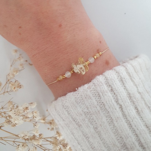 bransoletki z kamieni naturalnych Bransoletka z cytrynem