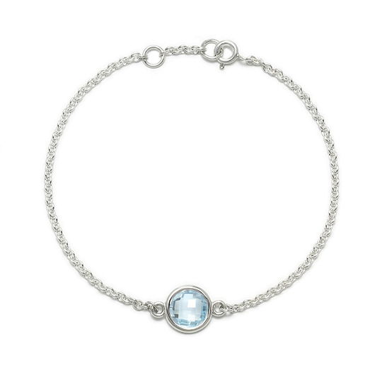 bransoletki srebrne Aura - Bransoletka srebrna z niebieskim topazem