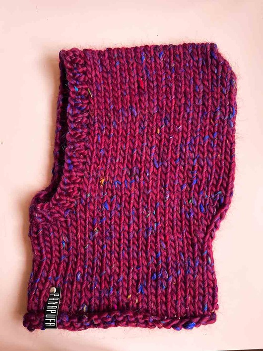 czapki damskie JEDWAB MERINO balaclava kapturek