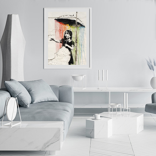 Plakat A4 w ramce Banksy z warszawskiej Pragi Poster Gallery Wall