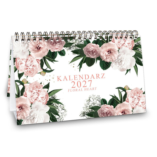 kalendarze i plannery Kalendarz 2027 biurkowy FLORAL wolnostojący