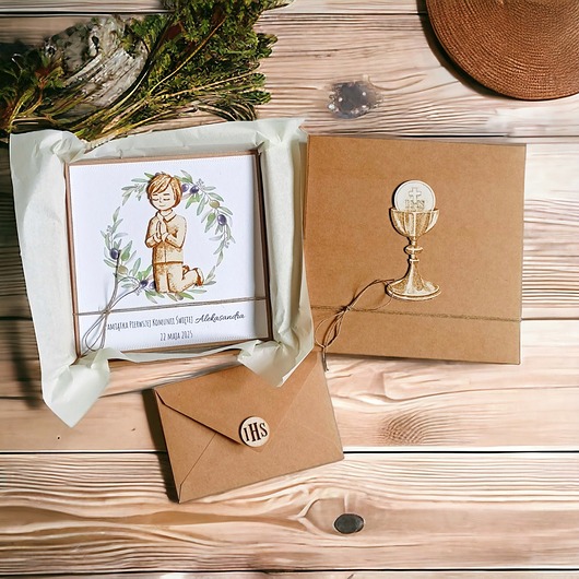 kartki scrapbooking Kartka, personalizacja, pudełko, koperta : oliwki : chłopiec.