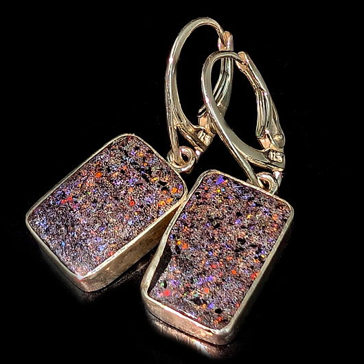 kolczyki srebrne Kolczyki srebrne kosmos nad Australią- opale