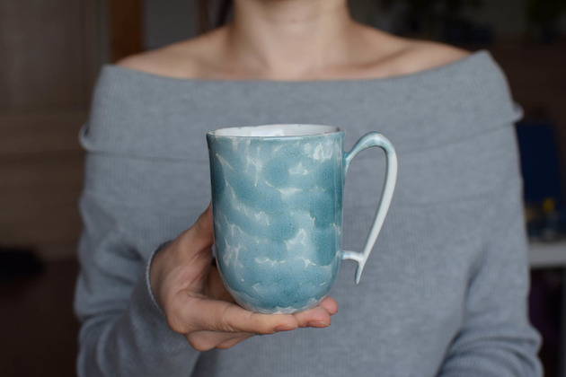 Kubek Ceramiczny Turkusowa Chmurka Ceramika Ciepliki