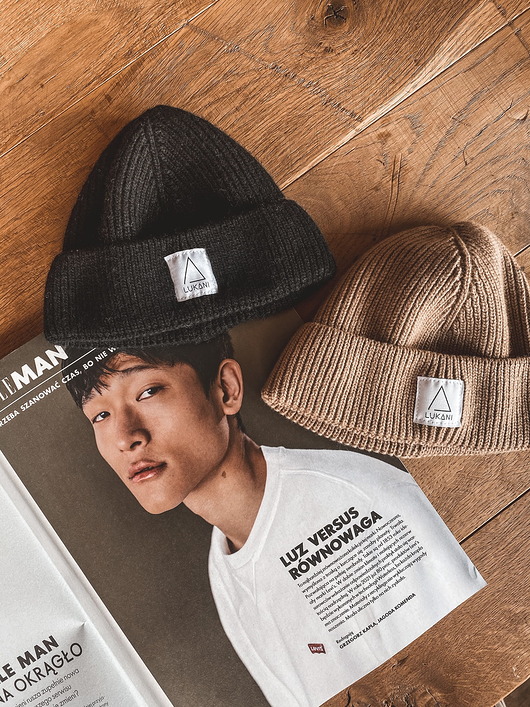 czapki i kapelusze męskie Czapka męska krótka BANDYTKA BEŻOWA