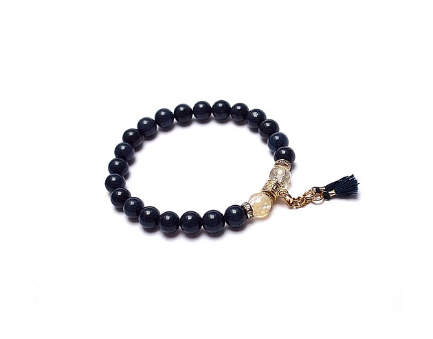 bransoletki z kamieni naturalnych Navy blue  /troki/  vol. 10 - bransoletka