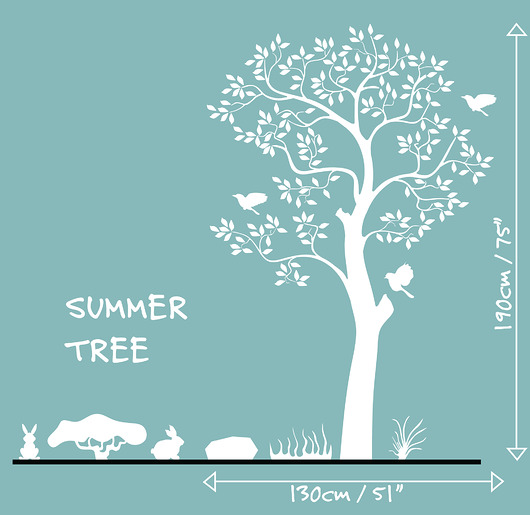 SUMMER TREE pokój dziecinny Drzewo naklejki imielsky