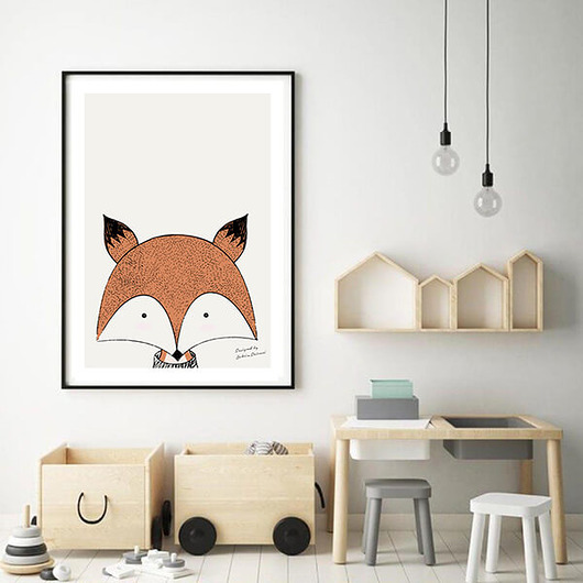 Plakat skandynawski dla dzieci "Lis" scandiposter