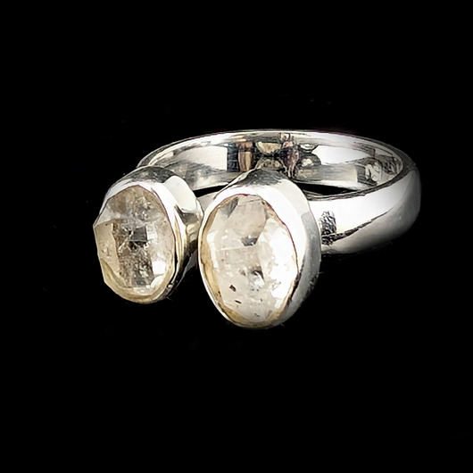 pierścionki srebrne Pierścionek gemini- herkimery