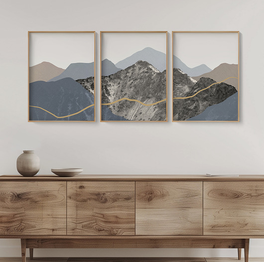 plakaty Plakaty góry Tatry, zestaw/tryptyk w stylu mid-century, do salonu, sypialni.